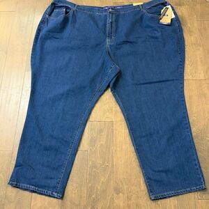 NWT Catherines Right Fit Curvy Jeans Womens 34W Dark Wash Blue Straight‎ Leg